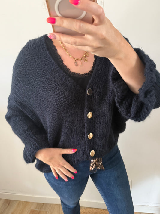 Gilet bouton marine